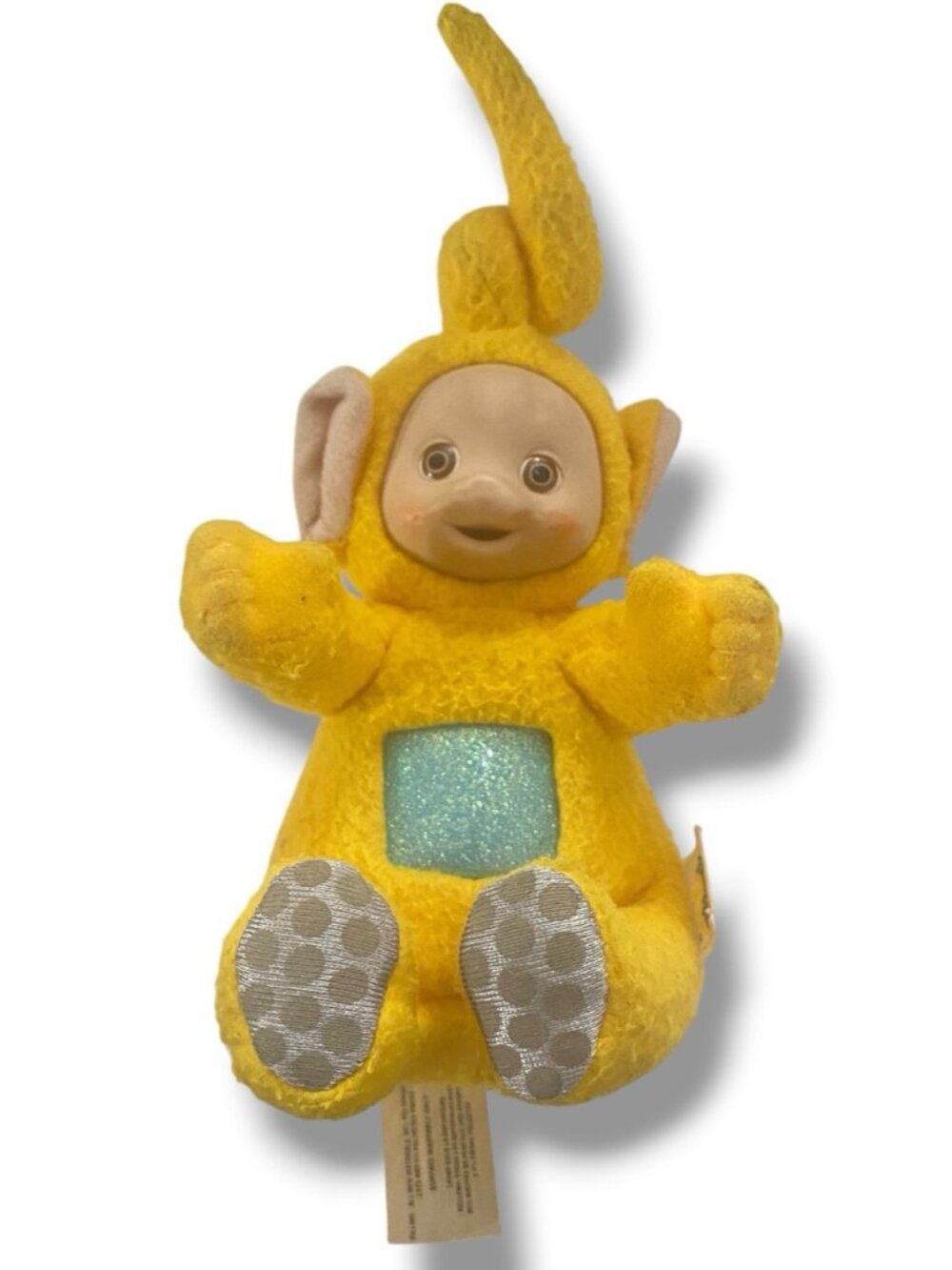 Vintage 1998 Teletubbies Laa-Laa Doll Yellow Beanie Sitting Plush 7”
